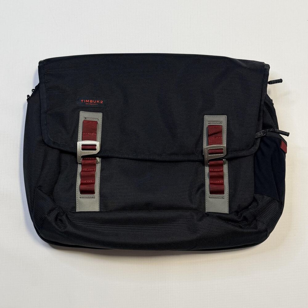 Timbuk2 Messenger Bag Mens Large Black Nylon Laptop Organizer Work Office